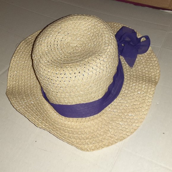 Purple Ribbon Sun Hat Cute Size Generic Size - Picture 3 of 4